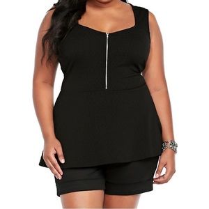 Torrid FRONT ZIP PEPLUM TOP